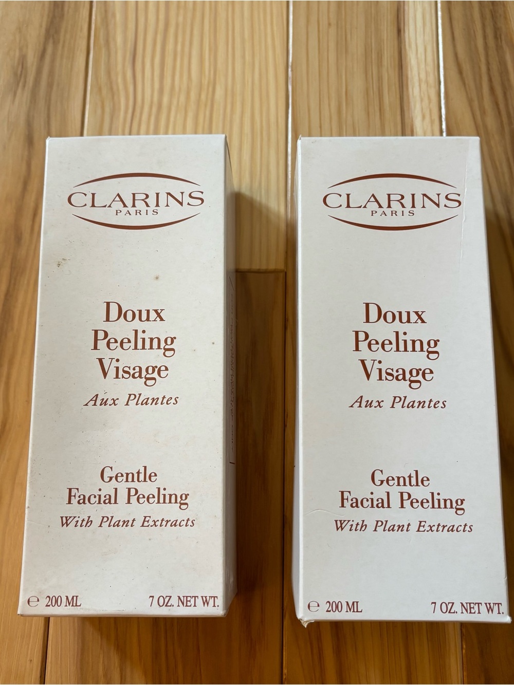 NEW Clarins Gentle Facial Peeling Skincare- Set of 2, 7 oz net weight Salon Size